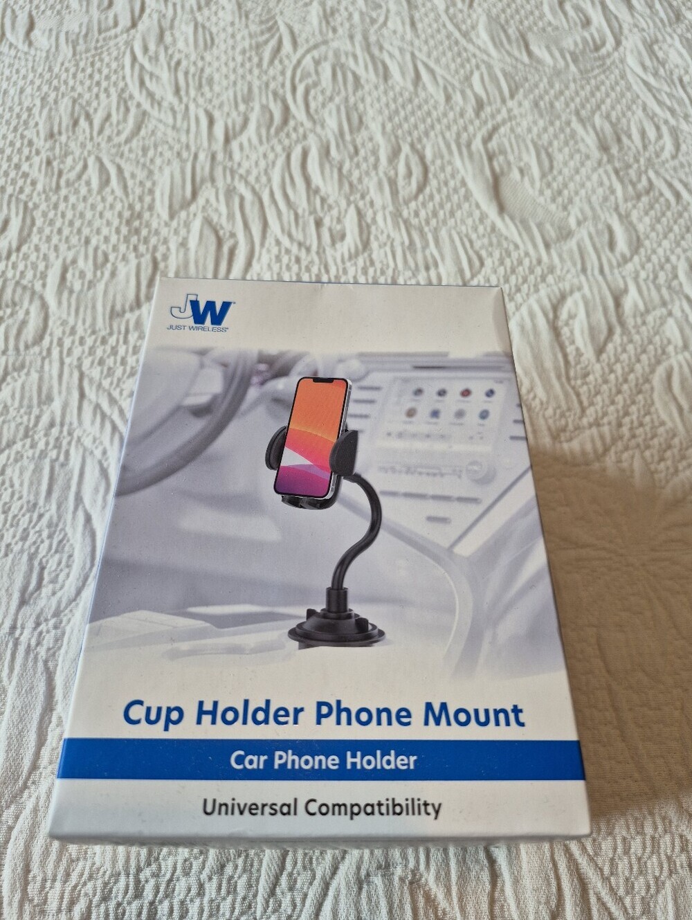 Just Wireless cup holder phone mount universal compatibility New opened box